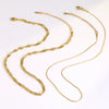 304 Stainless Steel 18K Gold Plated Retro Punk Cool Style Plating Solid Color Double Layer Necklaces