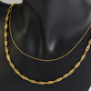 304 Stainless Steel 18K Gold Plated Retro Punk Cool Style Plating Solid Color Double Layer Necklaces