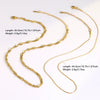 304 Stainless Steel 18K Gold Plated Retro Punk Cool Style Plating Solid Color Double Layer Necklaces