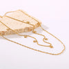 304 Stainless Steel 18K Gold Plated Romantic Simple Style Pentagram Double Layer Necklaces
