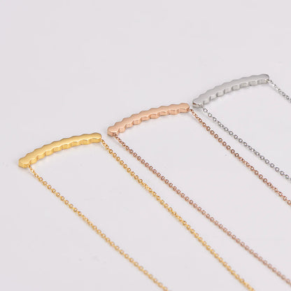 304 Stainless Steel 18K Gold Plated Rose Gold Plated Casual Inlay Hexagon Zircon Necklace