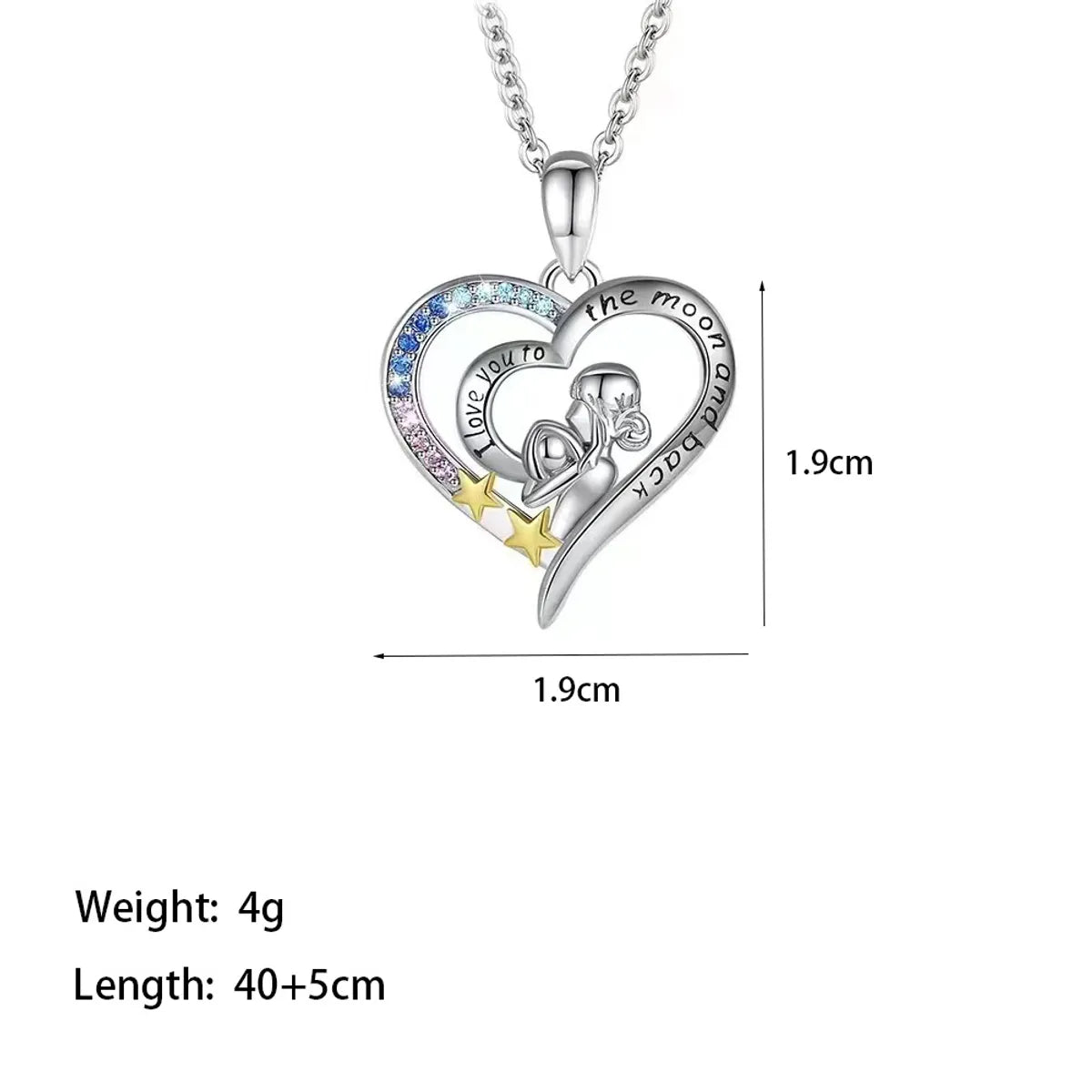 Wholesale Jewelry Casual MAMA Simple Style Human 304 Stainless Steel Artificial Rhinestones 18K Gold Plated Rose Gold Plated Plating Inlay Pendant Necklace