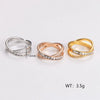 304 Stainless Steel 18K Gold Plated Rose Gold Plated Simple Style Classic Style Plating Inlay Solid Color Rhinestones Zircon Rings