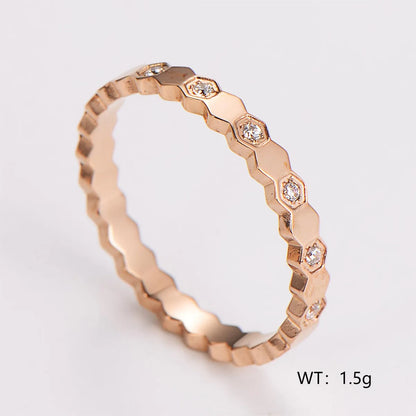 304 Stainless Steel 18K Gold Plated Rose Gold Plated Simple Style Classic Style Plating Solid Color Rings