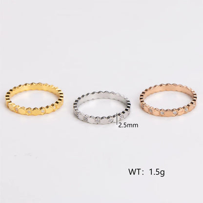 304 Stainless Steel 18K Gold Plated Rose Gold Plated Simple Style Classic Style Plating Solid Color Rings