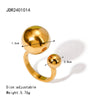 Wholesale Jewelry Simple Style Classic Style Ball 304 Stainless Steel 18K Gold Plated Asymmetrical Rings