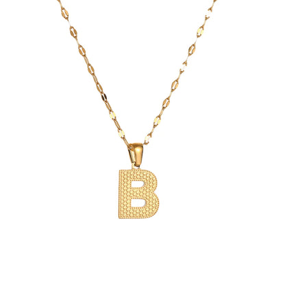 304 Stainless Steel 18K Gold Plated Simple Style Classic Style Commute Letter Pendant Necklace