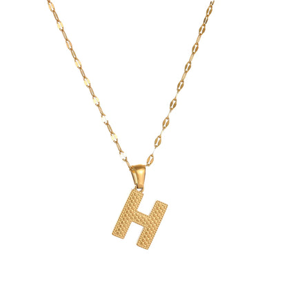 304 Stainless Steel 18K Gold Plated Simple Style Classic Style Commute Letter Pendant Necklace