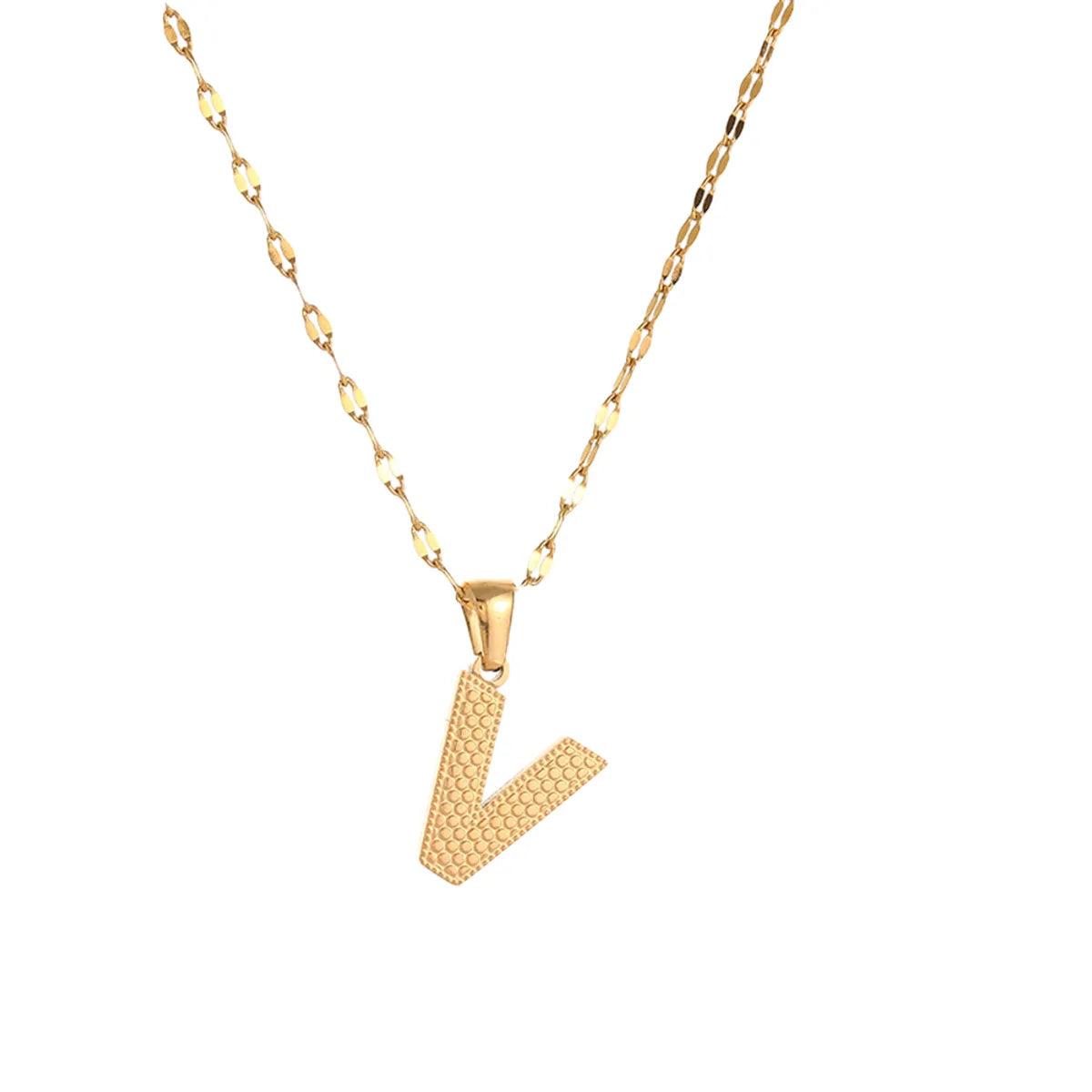 304 Stainless Steel 18K Gold Plated Simple Style Classic Style Commute Letter Pendant Necklace