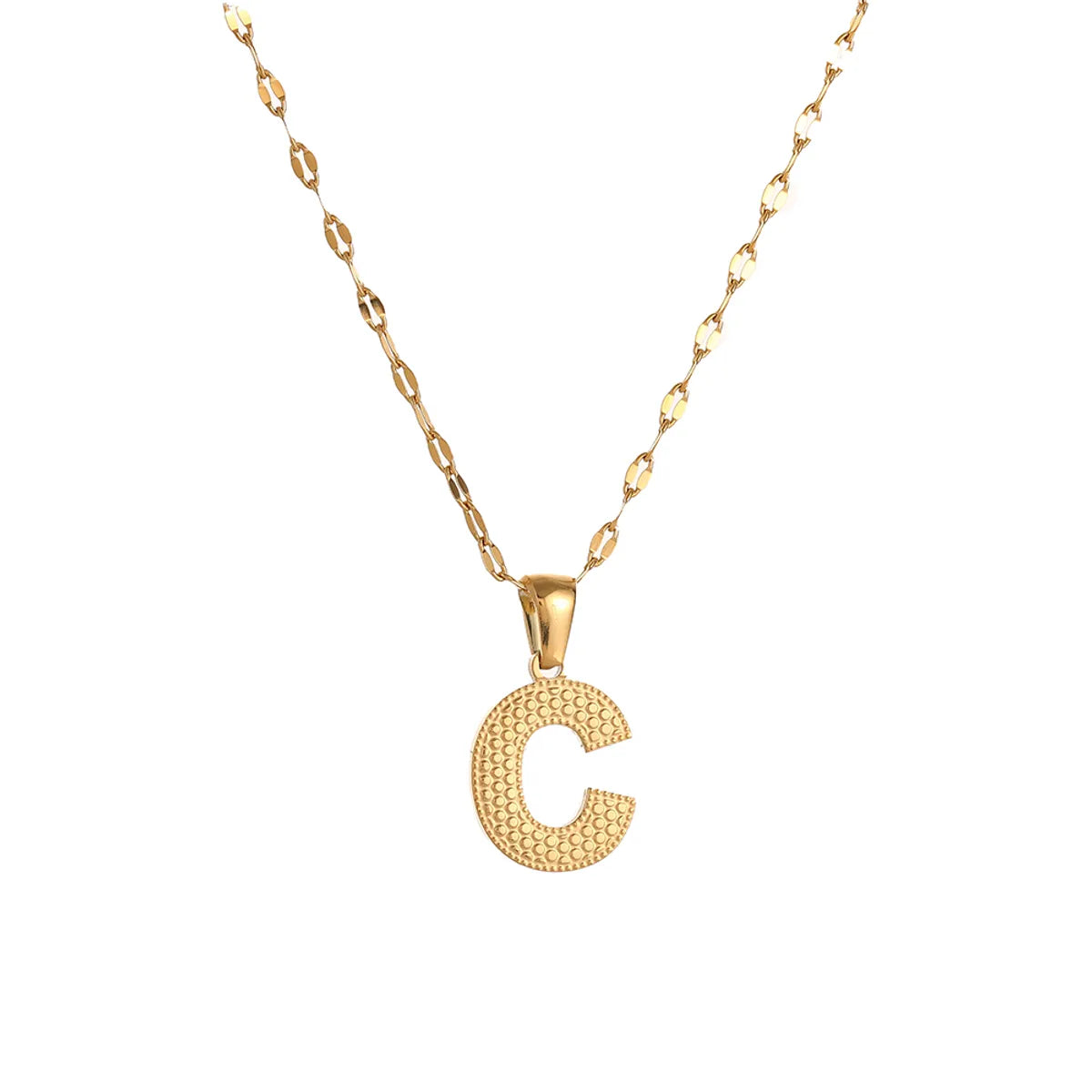 304 Stainless Steel 18K Gold Plated Simple Style Classic Style Commute Letter Pendant Necklace