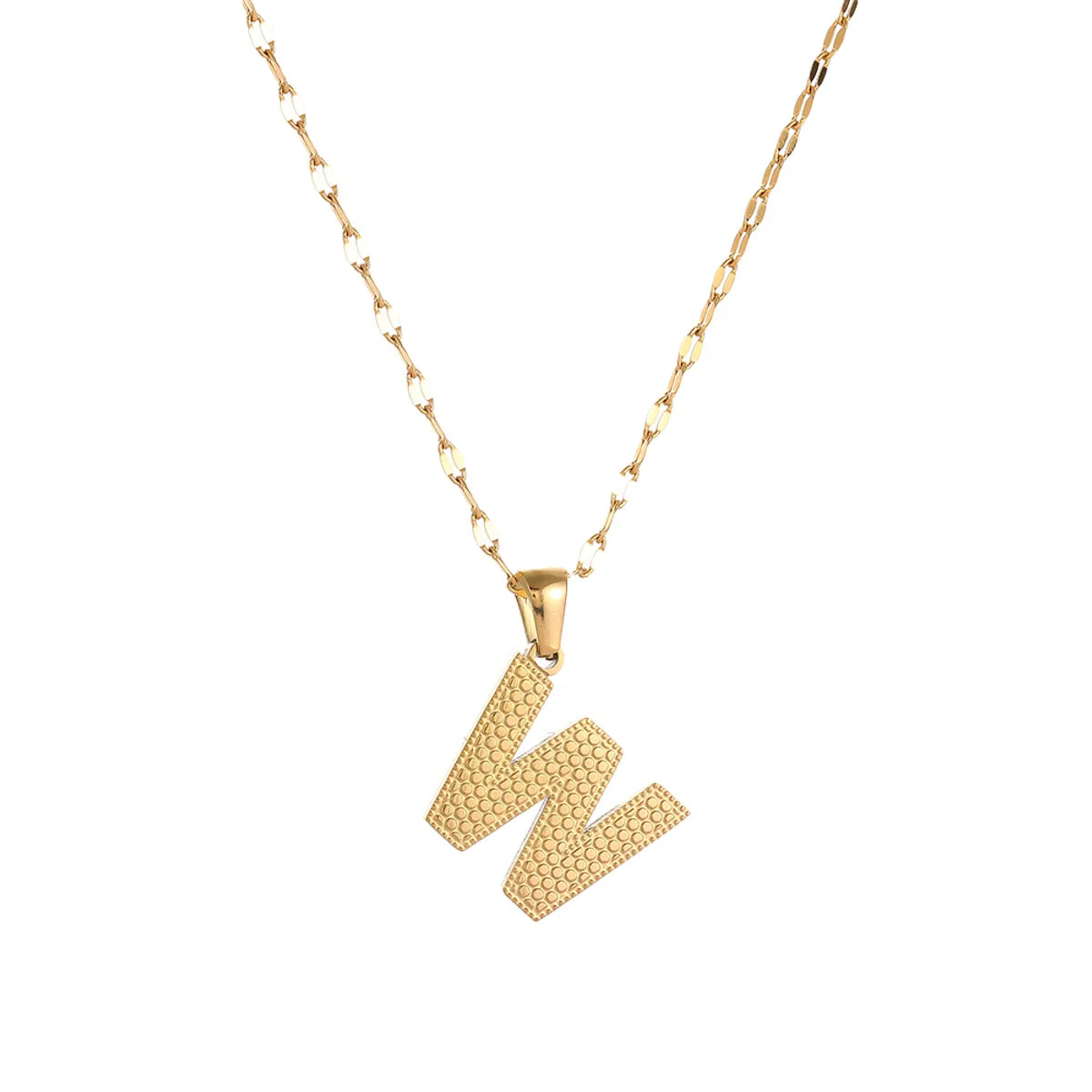 304 Stainless Steel 18K Gold Plated Simple Style Classic Style Commute Letter Pendant Necklace