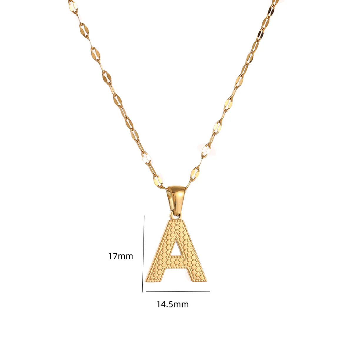 304 Stainless Steel 18K Gold Plated Simple Style Classic Style Commute Letter Pendant Necklace