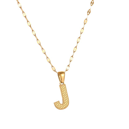 304 Stainless Steel 18K Gold Plated Simple Style Classic Style Commute Letter Pendant Necklace