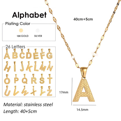 304 Stainless Steel 18K Gold Plated Simple Style Classic Style Commute Letter Pendant Necklace