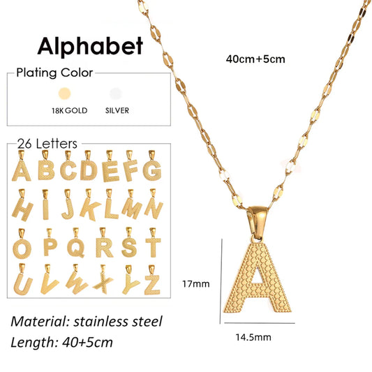 304 Stainless Steel 18K Gold Plated Simple Style Classic Style Commute Letter Pendant Necklace