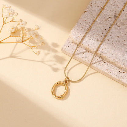 304 Stainless Steel 18K Gold Plated Simple Style Classic Style Commute Plating Letter Pendant Necklace