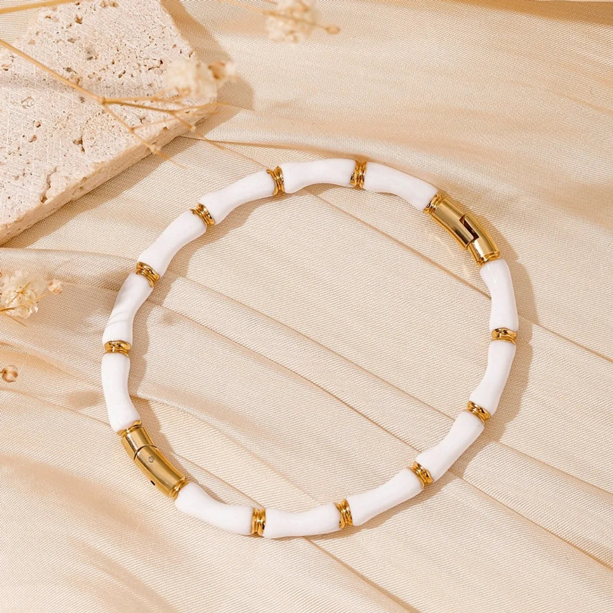 304 Stainless Steel 18K Gold Plated Simple Style Classic Style Geometric Wristband