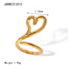 Wholesale Jewelry Simple Style Classic Style Heart Shape 304 Stainless Steel 18K Gold Plated Hollow Out Rings