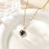 Copper K Gold Plated Simple Style Classic Style Inlay Heart Shape Rhinestones Pendant Necklace