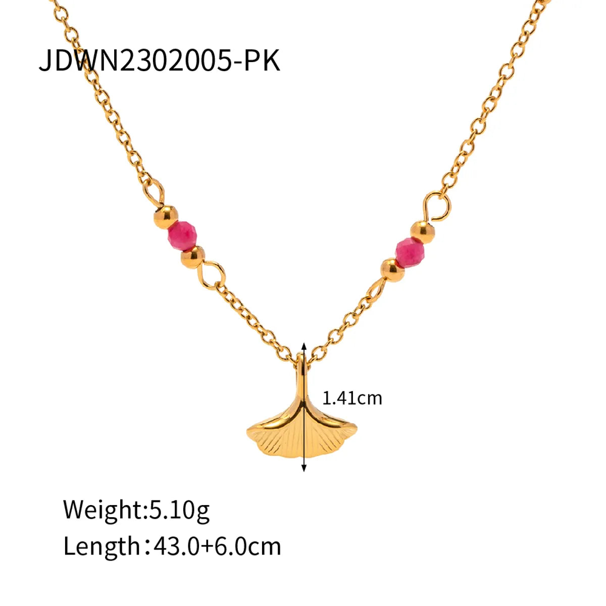 304 Stainless Steel 18K Gold Plated Simple Style Classic Style Plating Color Block Necklace