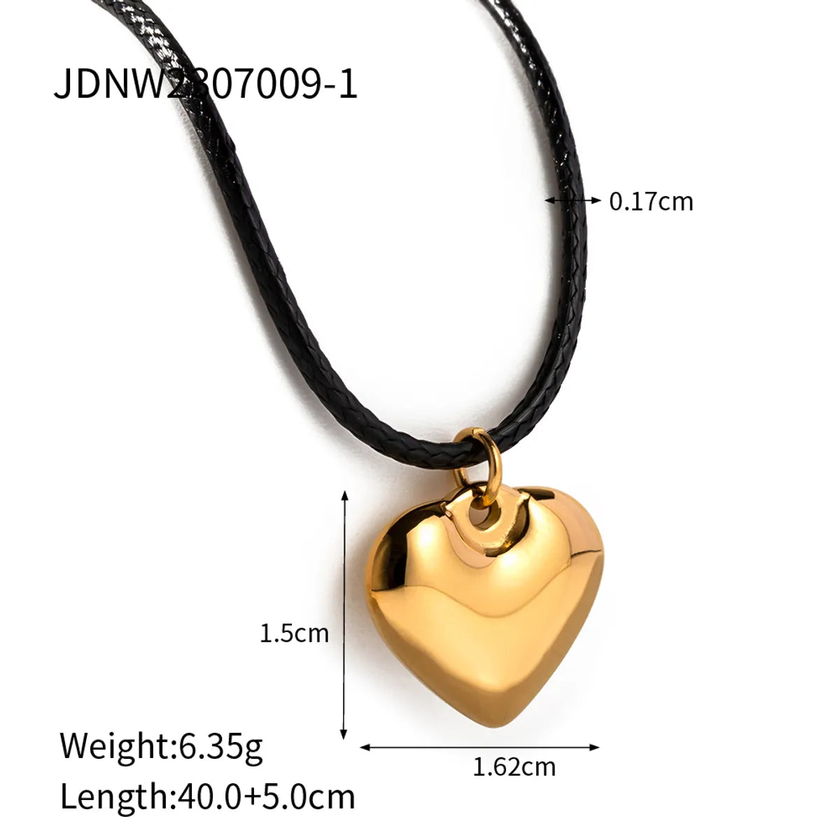 304 Stainless Steel 18K Gold Plated Simple Style Classic Style Plating Heart Shape Pendant Necklace