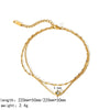 304 Stainless Steel 18K Gold Plated Simple Style Classic Style Plating Inlay Round Zircon Bracelets Necklace