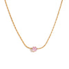 304 Stainless Steel 18K Gold Plated Simple Style Classic Style Plating Inlay Round Zircon Necklace