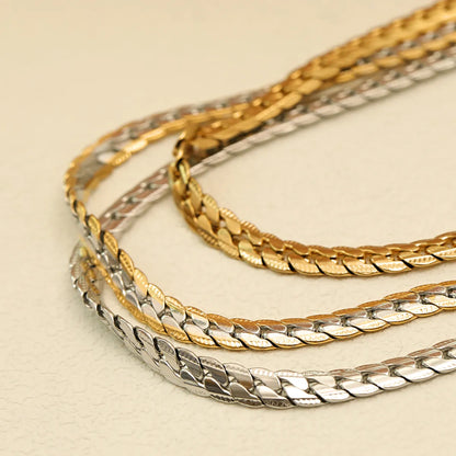 304 Stainless Steel 18K Gold Plated Simple Style Classic Style Plating Solid Color Necklace