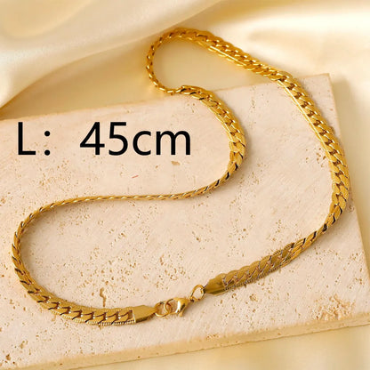 304 Stainless Steel 18K Gold Plated Simple Style Classic Style Plating Solid Color Necklace