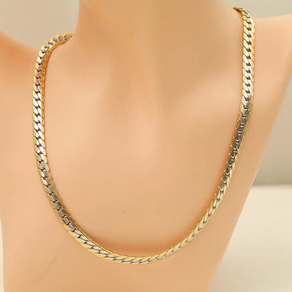 304 Stainless Steel 18K Gold Plated Simple Style Classic Style Plating Solid Color Necklace