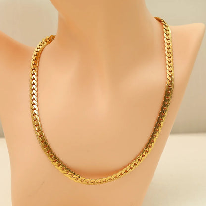 304 Stainless Steel 18K Gold Plated Simple Style Classic Style Plating Solid Color Necklace