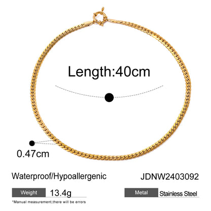 304 Stainless Steel 18K Gold Plated Simple Style Classic Style Plating Solid Color Necklace