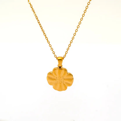 304 Stainless Steel 18K Gold Plated Simple Style Classic Style Plating Solid Color Pendant Necklace