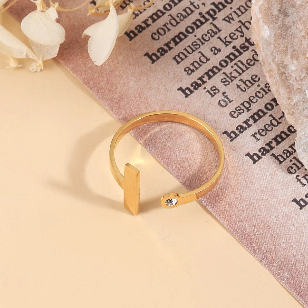 304 Stainless Steel 18K Gold Plated Simple Style Classic Style Plating Solid Color Rings