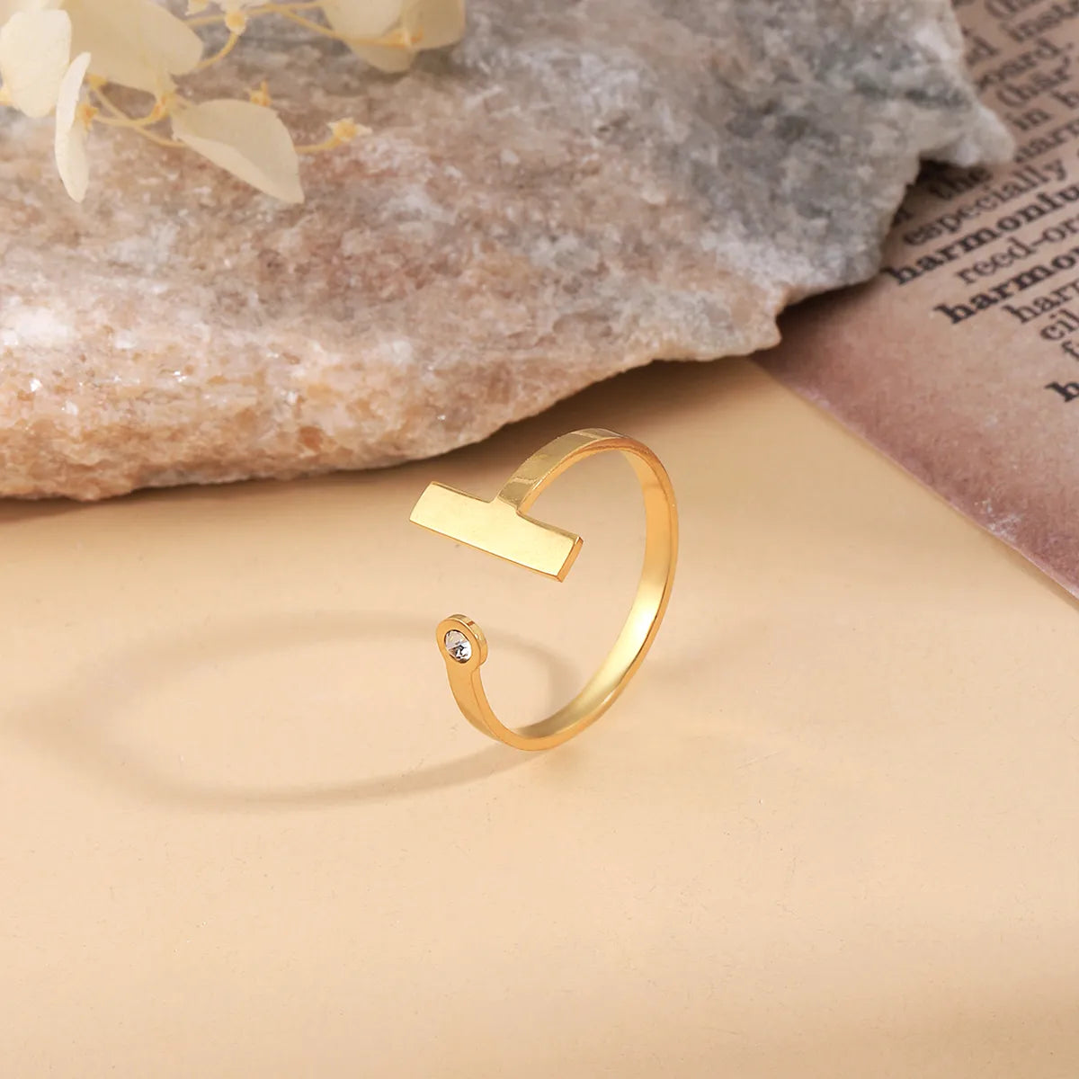 304 Stainless Steel 18K Gold Plated Simple Style Classic Style Plating Solid Color Rings