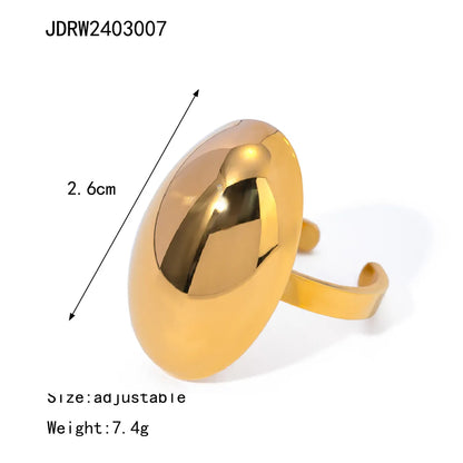 304 Stainless Steel 18K Gold Plated Simple Style Classic Style Plating Solid Color Rings