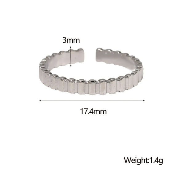 304 Stainless Steel 18K Gold Plated Simple Style Classic Style Solid Color Open Rings