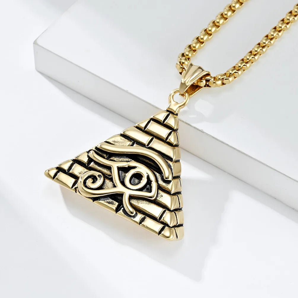 304 Stainless Steel 18K Gold Plated Simple Style Commute Eye Of Horus Pendant Necklace