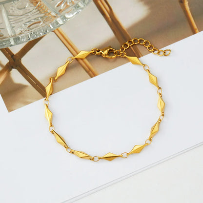 Wholesale Jewelry Simple Style Commute Solid Color 304 Stainless Steel None 18K Gold Plated Bracelets Necklace