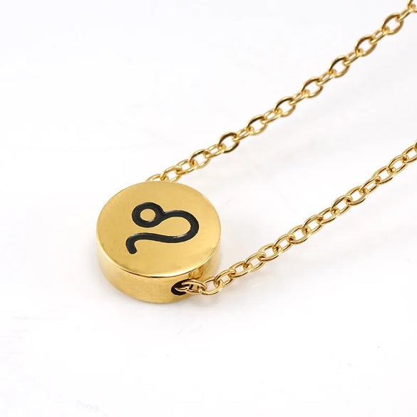 304 Stainless Steel 18K Gold Plated Simple Style Constellation Pendant Necklace