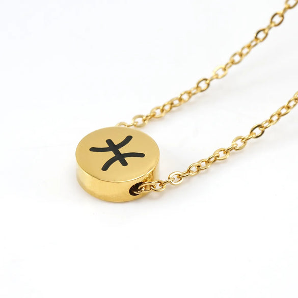 304 Stainless Steel 18K Gold Plated Simple Style Constellation Pendant Necklace