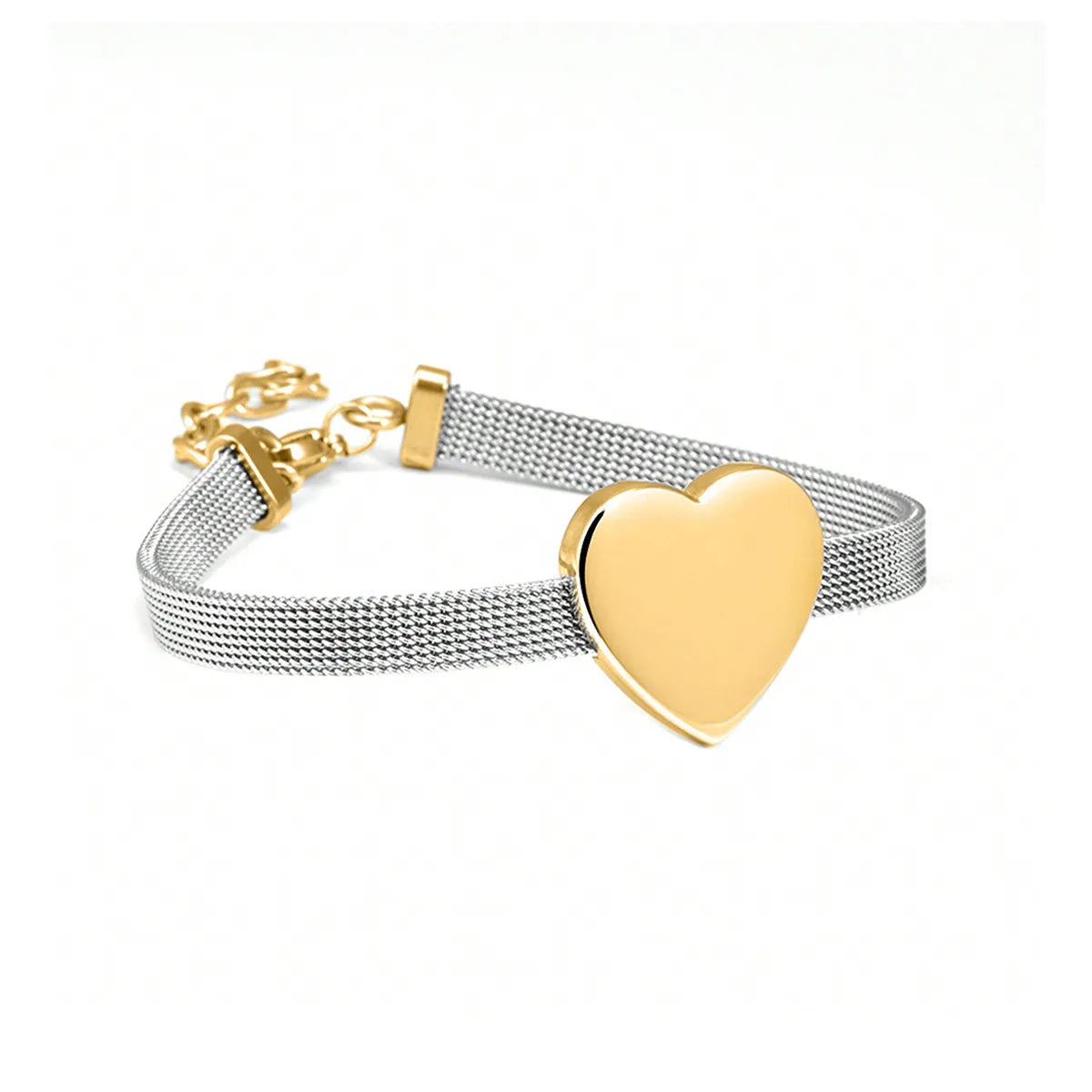 Simple Style Heart Shape 304 Stainless Steel 18K Gold Plated Bracelets In Bulk