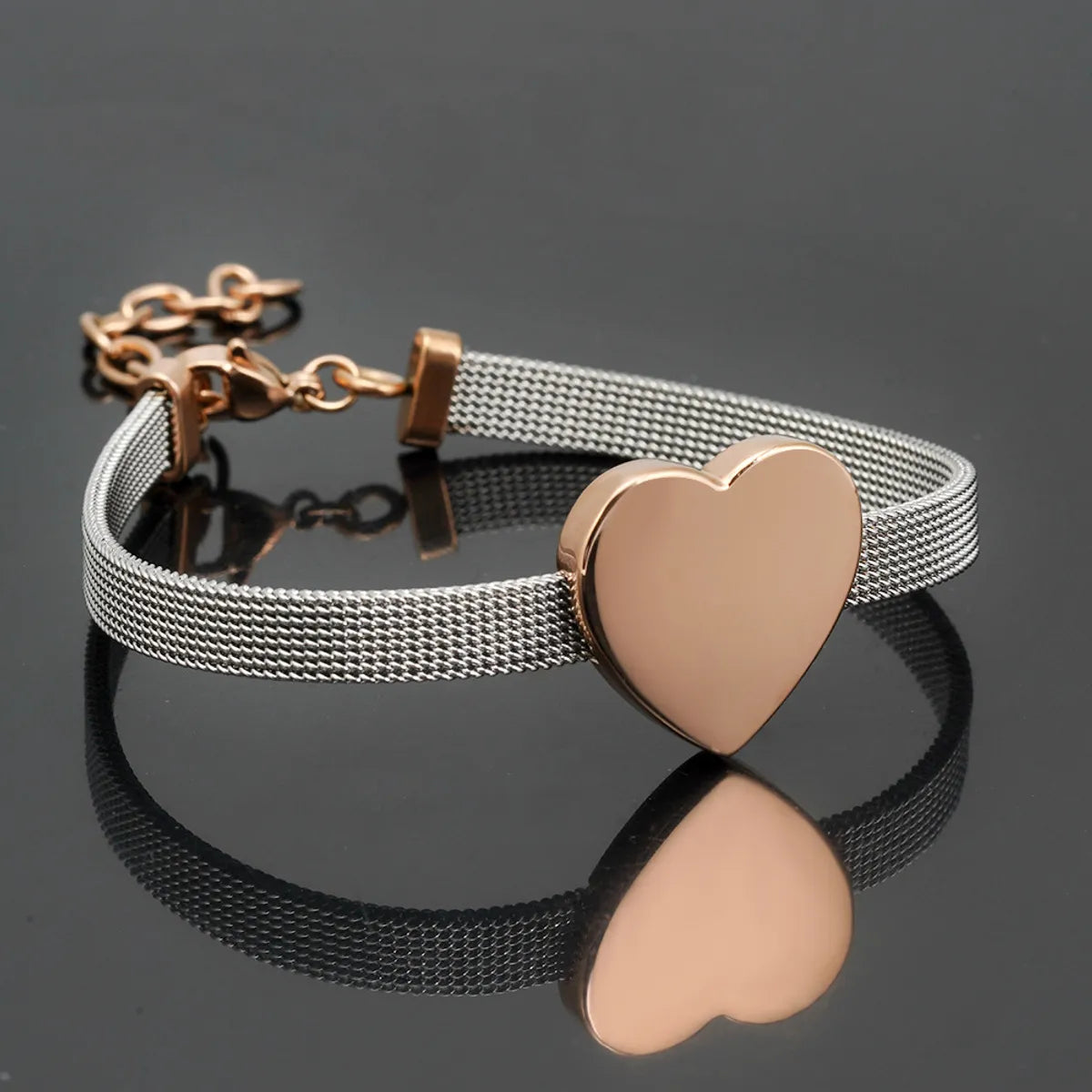 Simple Style Heart Shape 304 Stainless Steel 18K Gold Plated Bracelets In Bulk