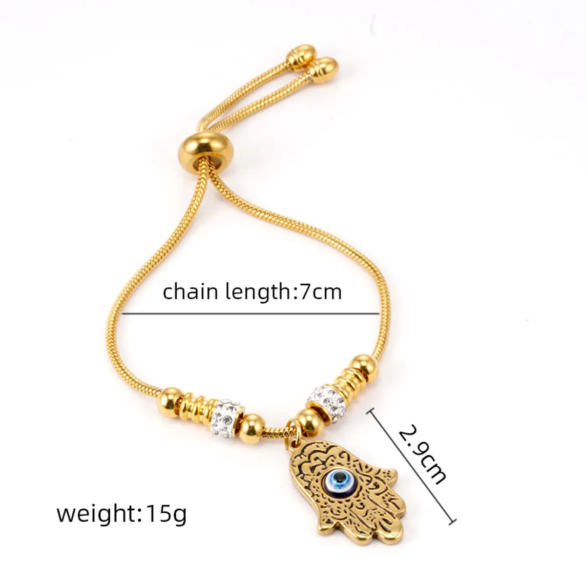 Simple Style  Eye 304 Stainless Steel 18K Gold Plated Resin Bracelets In Bulk