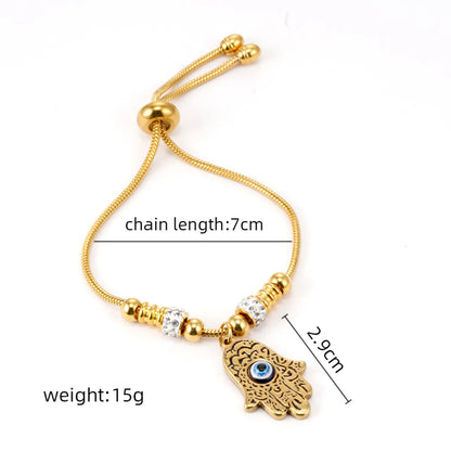 Simple Style  Eye 304 Stainless Steel 18K Gold Plated Resin Bracelets In Bulk