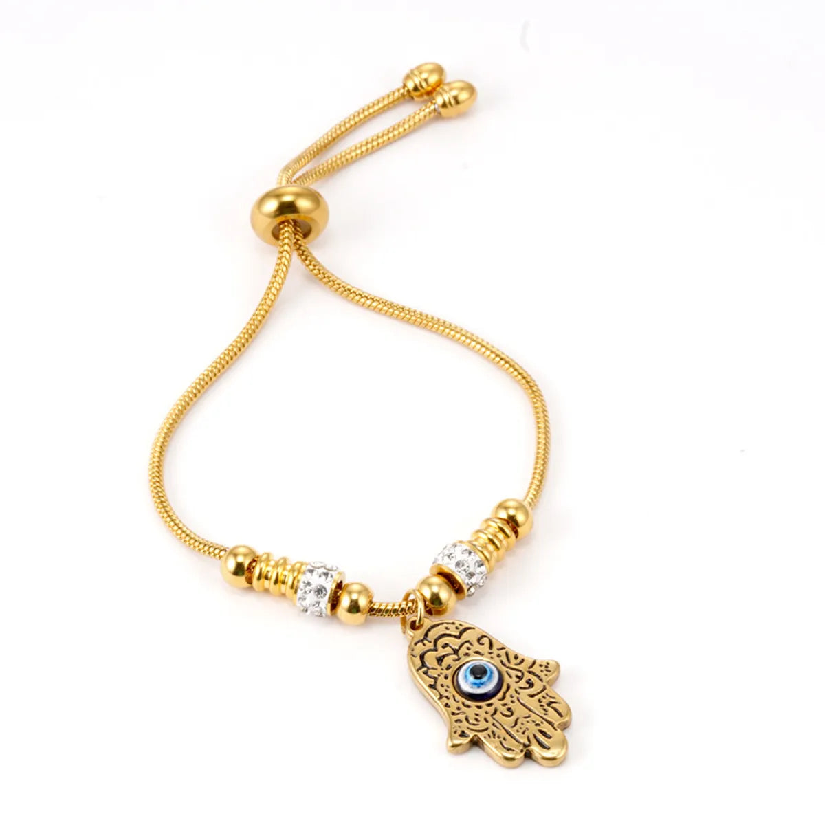 Simple Style  Eye 304 Stainless Steel 18K Gold Plated Resin Bracelets In Bulk