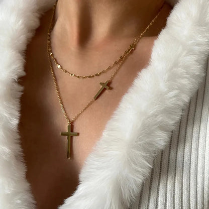 304 Stainless Steel 18K Gold Plated Simple Style Irregular Plating Cross