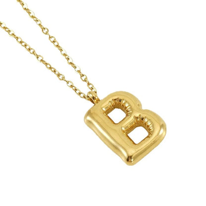 304 Stainless Steel 18K Gold Plated Simple Style Letter Pendant Necklace