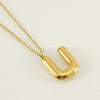 304 Stainless Steel 18K Gold Plated Simple Style Letter Pendant Necklace