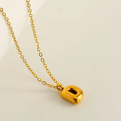 304 Stainless Steel 18K Gold Plated Simple Style Plating Letter Pendant Necklace